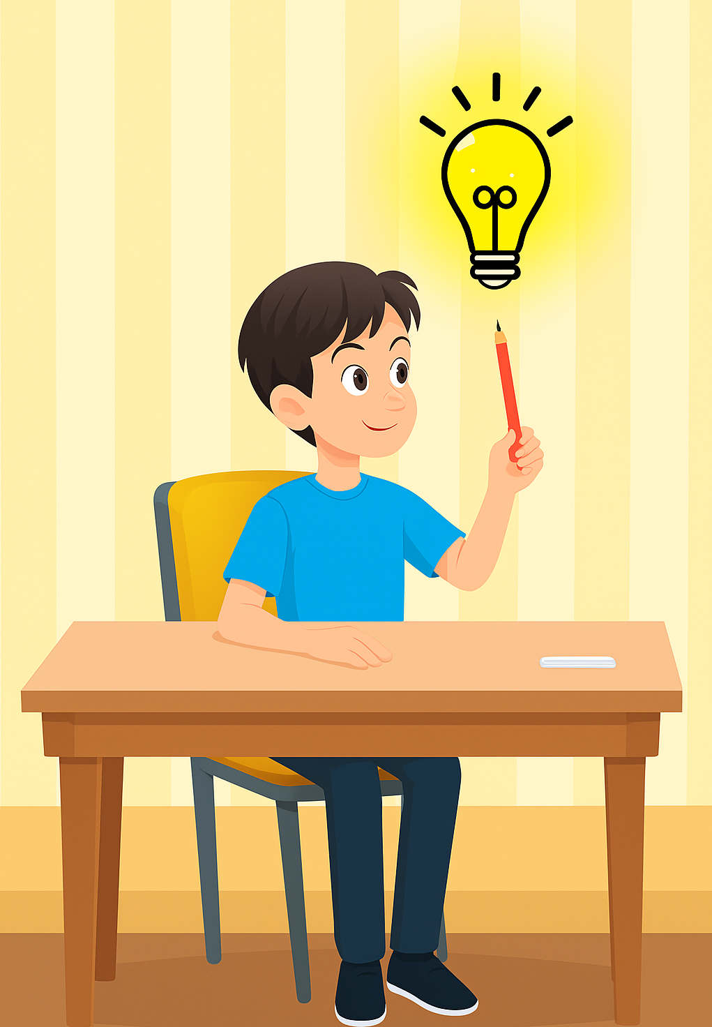 Student with an idea